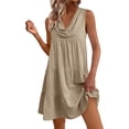 thumbnail image 1 of Yteetum Summer Dresses for Women Sleeveless V Neck Mini Dresses Sundress Casual Solid Loose Fits Lightweight Comfy Travel Vacation Dress, 1 of 8