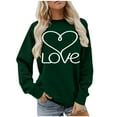 thumbnail image 1 of Yteetum Valentine Gifts Women's Valentine's Day Sweatshirts Plus Size Crewneck Heart Graphic Print Hoodless Sweatshirt Womens Casual Oversized Round Neck Loose Comfy Sweatshirt Fall Spring Clothes, 1 of 5