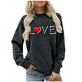 thumbnail image 1 of Yteetum Valentine's Day Sweatshirts for Women Oversized Crewneck Valentines Heart Graphic Print Sweatshirt Womens Casual Plus Size Round Neck Loose Comfy Sweatshirt Fall Spring Clothes Valentine Gift, 1 of 5