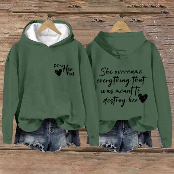 Yteetum Valentines Hoodies for Women Oversized Letter Printed Fleece Pullover Hooded Sweatshirts Top Womens Casual Valentine's Day Printed Loose Fits Long Sleeve Hoodies Fall Winter Clothes