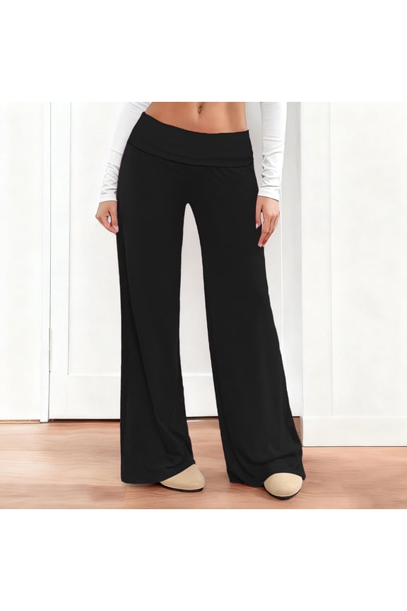 Wide Leg Pants for Women Oversized Elastic Waisted Loose Loung Pants Womens Casual Solid Plus Size Regular Fits Soft Comfy Sports Pant with Pockets Fall Spring Clothes