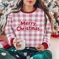 thumbnail image 1 of Yteetum Women's Christmas Crewneck Sweartshirts Oversize Merry Christmas Plaid Raglan Letter Print Fleece Pullover Hoodless Sweatshirt Top Womens Round Neck Xmas Holiday Sweatshirt Fall Clothes, 1 of 9