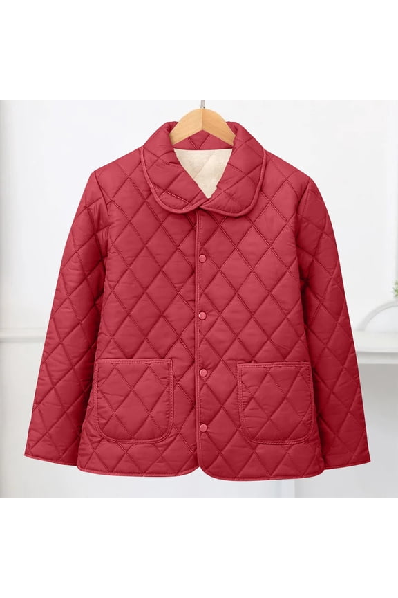 Women's Diamond Pattern Down Quilted Coats Oversized Winter Windproof Warm Down Cotton Quilted Jackets Womens Casual Loose Thicken Warm Button Down Puffer Jackets Fall Winter Clothes