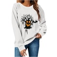 thumbnail image 1 of Yteetum Women's Halloween Round Neck Sweatshirts Long Sleeve Ghost Pumpkin Graphic Print Crewneck Sweatshirt Fall Winter Loose Comfy Spooky Season Holiday Sweatshirt Tops, 1 of 6