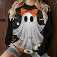 thumbnail image 1 of Yteetum Women's Halloween Sweatshirts Oversize Fleece Cute Ghost Graphic Print Crewneck Pullover Sweatshirts Tops Womens Casual Round Neck Loose Sports Long Sleeve Hoodless Sweatshirts Fall Clothes, 1 of 9