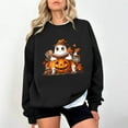 thumbnail image 1 of Yteetum Women's Halloween Sweatshirts Oversized Cute Ghost Graphic Print Crewneck Pullover Sweatshirts Tops Womens Casual Ghost Print Round Neck Loose Fits Long Sleeve Hoodless Sweatshirts Fall, 1 of 4