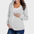 thumbnail image 1 of Yteetum Women's Maternity Zip Up Hoodies Plus Size Breast Feeding Pregnant Nursing Hooded Sweatshirt Womens Casual Solid Oversized Drawstring Loose Fits Soft Hood Sweatshirt Top Fall Spring Clothes, 1 of 9
