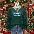 thumbnail image 1 of Yteetum Women's Merry Christmas Sweatshirts Oversized Crewneck Christmas Pleated Ruffle Trim Pullover Hoodless Sweatshirts Tops Womens Casual Xmas Graphic Round Neck Loose Lantern Sleeve Sweatshirts, 1 of 7