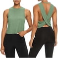 thumbnail image 1 of Yteetum Women's Open Back Workout Tank Tops Sleeveless Crewneck Backless Sports Gym Yoga Cropped Tops Solid Lightweight Comfy Ribbed Fitness Athletic Tanks, 1 of 8