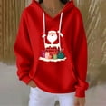 thumbnail image 1 of Yteetum Women's Oversized Christmas Hoodies Crewneck Christmas Print Long Sleeve Knit Pullover Drawstring Hooded Sweatshirts Top Womens Loose Xmas Holiday Print Round Neck Hoodies Fall Clothes, 1 of 4