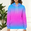 thumbnail image 1 of Yteetum Women's Oversized Hoodies Sweatshirts Drawstring Winter Warm Fleece Lined Pullover Hooded Sweatshirts Top Womens Casual Gradient Print Loose Long Sleeve Thick Thermal Fleece Hooded Sweatshirt, 1 of 7