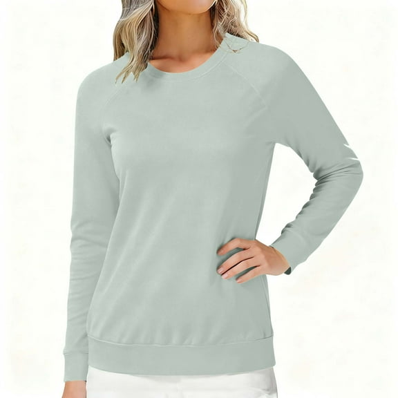 Yteetum Women's Oversized Sweatshirts Crewneck Raglan Sleeve Pullover Hoodless Sweatshirts Top Womens Casual Solid Round Neck Loose Fits Relaxed Long Sleeve Sweatshirt Fall Winter Clothes Clothes