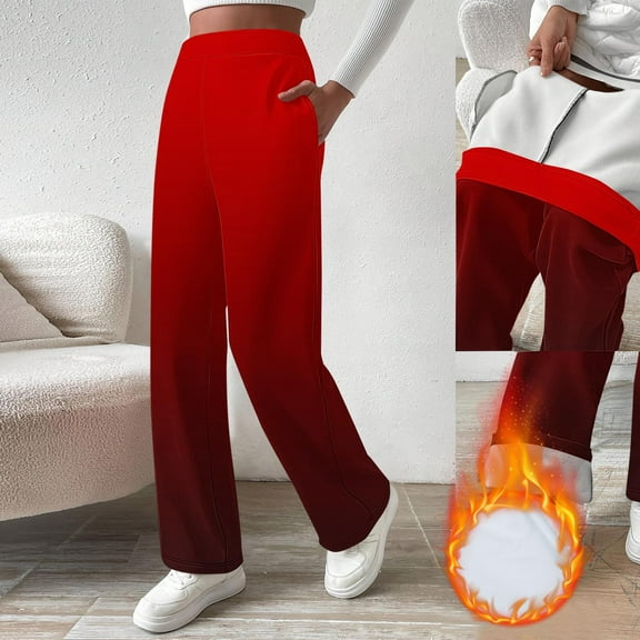 Yteetum Women's Oversized Wide Leg Sweatpants Gradient Print High Waisted Baggy Fleece Athletic Pants Womens Loose Fleece Lined Leggings Drawstring Waist Joggers Winter Warm Workout Comfy Sweatpants