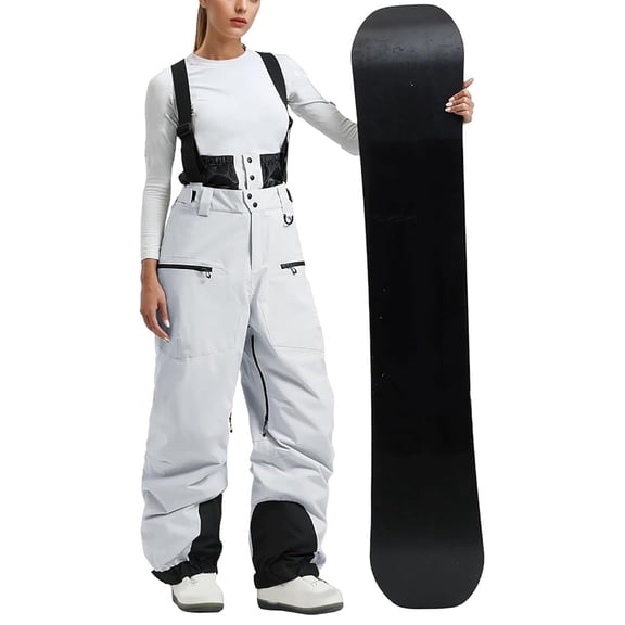 Yteetum Women's Ski Snow Bibs Overalls Oversized Waterproof Windproof Insulated Ski Bib Overalls One Piece Snow Snowboarding Pants Suit Adjustable Shoulder Strap One Piece Jumpsuits Romper Snowpants
