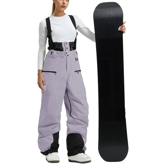 Yteetum Women's Ski Snow Bibs Overalls Oversized Waterproof Windproof Insulated Ski Bib Overalls One Piece Snow Snowboarding Pants Suit Adjustable Shoulder Strap One Piece Jumpsuits Romper Snowpants