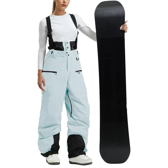 Yteetum Women's Ski Snow Bibs Overalls Oversized Waterproof Windproof Insulated Ski Bib Overalls One Piece Snow Snowboarding Pants Suit Adjustable Shoulder Strap One Piece Jumpsuits Romper Snowpants