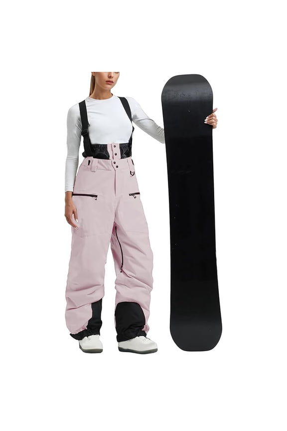 Women's Ski Snow Bibs Overalls Oversized Waterproof Windproof Insulated Ski Bib Overalls One Piece Snow Snowboarding Pants Suit Adjustable Shoulder Strap One Piece Jumpsuits Romper Snowpants