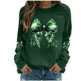 thumbnail image 1 of Yteetum Women's St Patrick's Day Sweatshirt Plus Size Crewneck Irish Gift St Patricks Luckys Shamrocks Graphic Print Hoodless Sweatshirts Top Womens Casual Round Neck Loose Fits Long Sleeve T Shirts, 1 of 4