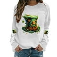 thumbnail image 1 of Yteetum Women's St Patrick's Day Sweatshirt Plus Size Crewneck Irish Gift St Patricks Luckys Shamrocks Graphic Print Hoodless Sweatshirts Top Womens Casual Round Neck Loose Fits Long Sleeve T Shirts, 1 of 4