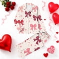 thumbnail image 1 of Yteetum Women's Valentines Pajama Sets Plus Size Notch Collar Button Down Valentine's Day Print T Shirt Top and Pjs Pant 2 Piece Matching Set Casual Lapel Sleepwear Shirt Pjs Loungewear Two Piece Set, 1 of 6