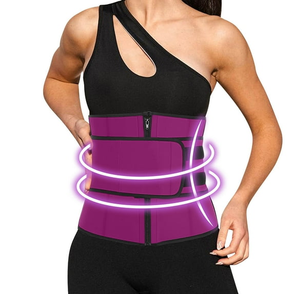 Yteetum Women's Waist Trainer Belt Sports Fitness Cincher Trimmer Webbing Yoga Zipper Single Binding Belt, Women Tummy Control Body Shaper Workout Weight Loss Slim Body Shaper Belly Belt