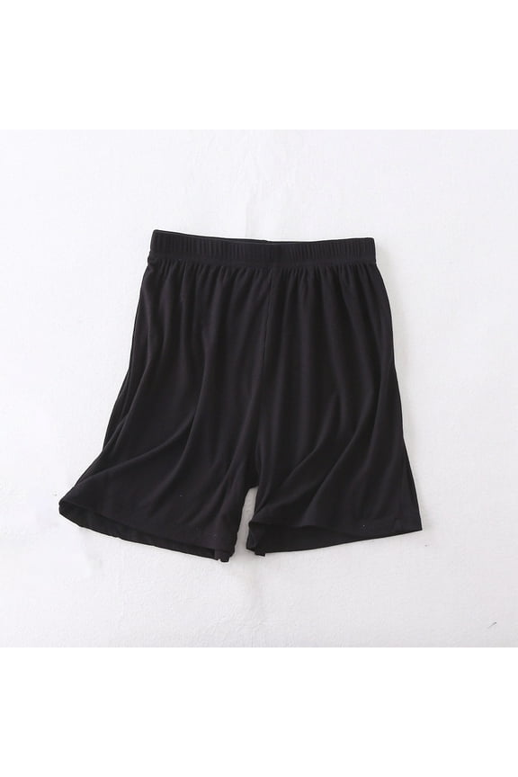 Womens Casual Shorts Summer Solid Color Elastic Waist Knit Pits Stripe Shorts Ladies Thin Sleeping Pants Loose Plus Size Home Pants Sports Wearable Shorts XL