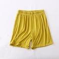 thumbnail image 1 of Yteetum Womens Casual Shorts Summer Solid Color Elastic Waist Knit Pits Stripe Shorts Ladies Thin Sleeping Pants Loose Plus Size Home Pants Sports Wearable Shorts L, 1 of 7