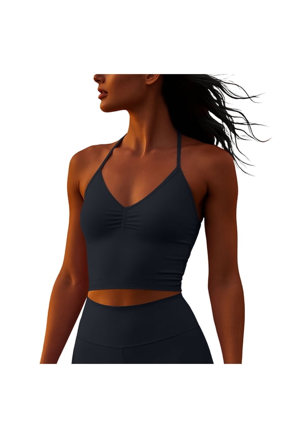 Workout Tank Tops for Women Oversized V Neck Quickly Dry Sweat Wicking Backless Yoga Gym Tanks Womens Casual Solid Regular Fits Breathable Cool Running Sports Fitness Halter Camisole Shirts