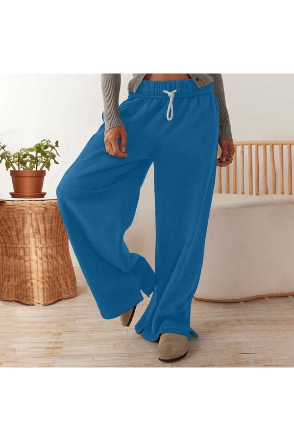 Yoga Pants for Women Plus Size Drawstring Mid Waisted Straight Wide Leg Yoga Pant Womens Casual Solid Oversized Loose Comfy Gym Workout Sport Yoga Trousers with Pockets