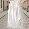 thumbnail image 1 of Ytndtr Women' s Culottes Cotton Linen Wide Leg Pants Elastic Waist Casual Boho Trousers with Pockets Embroidered Flowy Capris Pants, 1 of 8