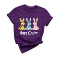 thumbnail image 1 of Ytndtr Women's Happy Easter Egg Shirts Funny Bunny Print T-Shirt Short Sleeve Rabbit Graphic Tees Tops, 1 of 5