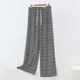 thumbnail image 1 of Ytndtr Women's Loose Casual Drawstring Lounge Pants Comfy Pajama Striped Print Stretch Wide Leg, 1 of 5