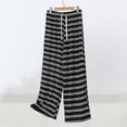 thumbnail image 1 of Ytndtr Women's Loose Casual Drawstring Lounge Pants Comfy Pajama Striped Print Stretch Wide Leg, 1 of 5