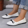 thumbnail image 1 of Ytobaz Flat Shoes for women Polka Dot Bow Canvas Ballet Flats Slip On Flat Shoes Office Work Dress Walking Travel Daily Casual Outfits Footwear, 1 of 9