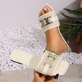 thumbnail image 1 of Ytobaz Slide Sandals for women Woven Buckle Flat Sandals Open Toe Slides Office Vacation Travel Walking Daily Casual Comfortable Footwear, 1 of 9