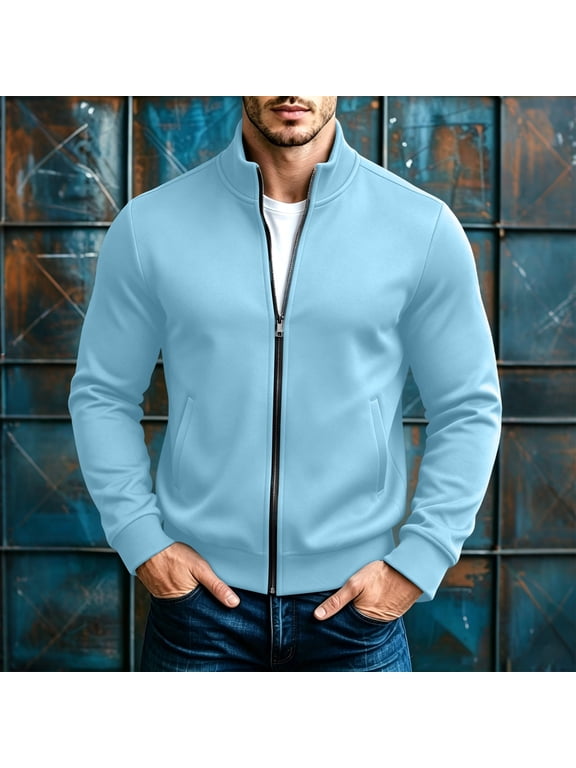 Track Jacket for Men Full Zip Casual Stand Collar Athletic Sweatsuit Coat Lightweight Activewear Outerwear with Pockets for Gym Running Sports Workout