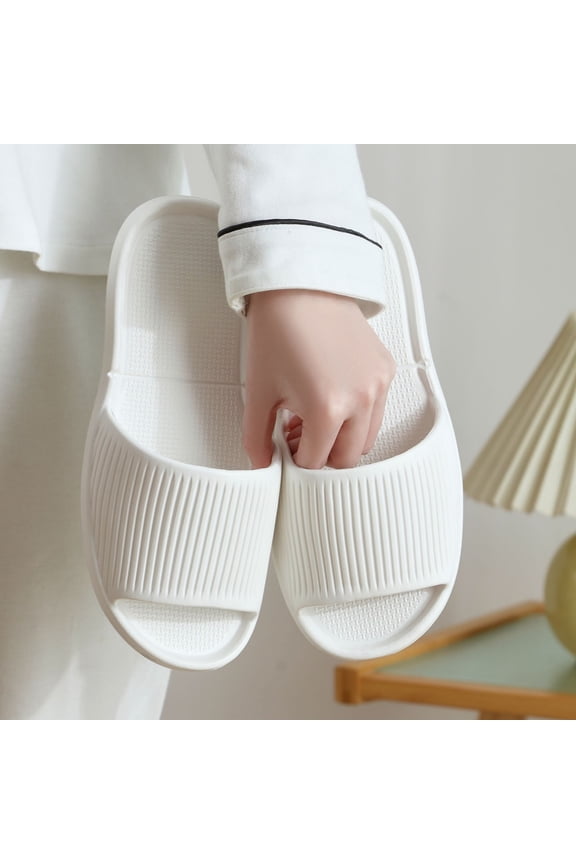 Womens Slides Ribbed EVA Shower Slides Open Toe Non Slip Slide Sandals Bathroom Poolside Beach Home Spa Travel Daily Casual Footwear