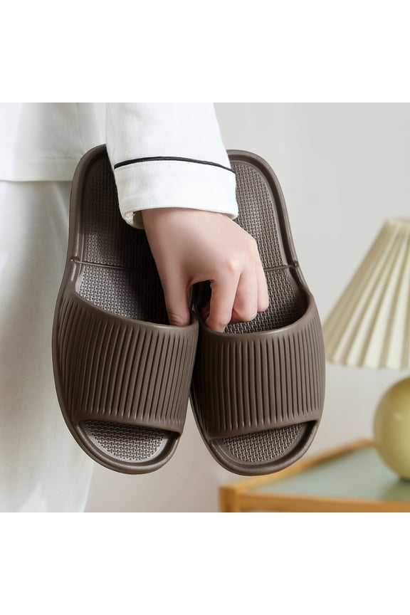 Womens Slides Ribbed EVA Shower Slides Open Toe Non Slip Slide Sandals Bathroom Poolside Beach Home Spa Travel Daily Casual Footwear