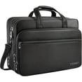 thumbnail image 1 of Ytonet 18 inch Laptop Shoulder Bag for Men Women, Waterproof Expandable Messenger Computer Bag Case with Soft PU Leather Handle, Black, 1 of 7