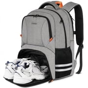 Ytonet Travel Backpack for Men & Women, Water-Resistant Sports Backpack with Shoe Compartment, Fits 15.6-inch Laptop   Ideal for Workouts, Camping, Hiking, Gray