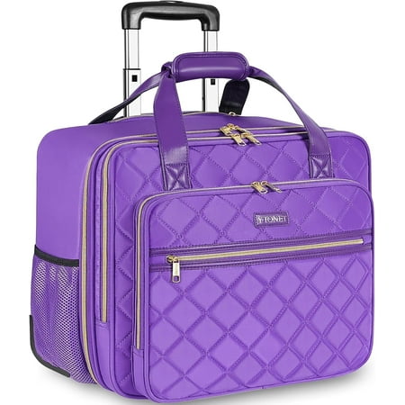 Ytonet Rolling Briefcase & Laptop Bag for Women, 17.3 in, with Wheels & Zipper Closure for Travel