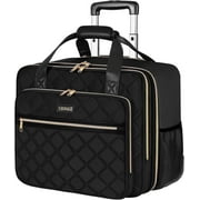 Ytonet Rolling Laptop Bag for Women, 17.3 inch Briefcase on Wheels for Men and Women, Black