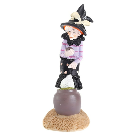 Yttmshdga Bewitching Halloween Witch Doll Statue Decorative Tabletop Figurine Resin Home Desktop Decor Desktop Objects