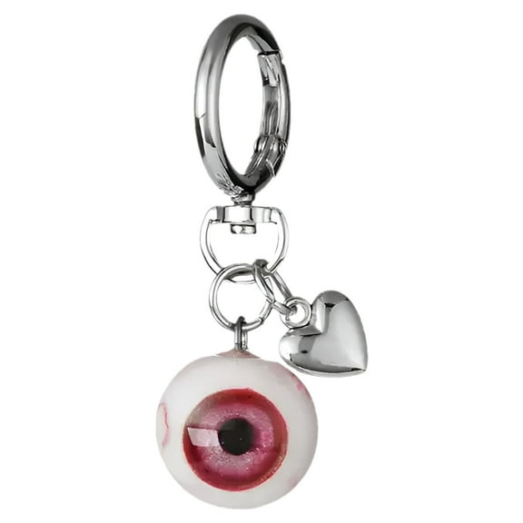 Yttmshdga Goth Keychain Eyeball Bag Charms Halloween Accessories Gothic Heart Keychain Key Ring Funny Decor Cool Purse Charms For Men Women