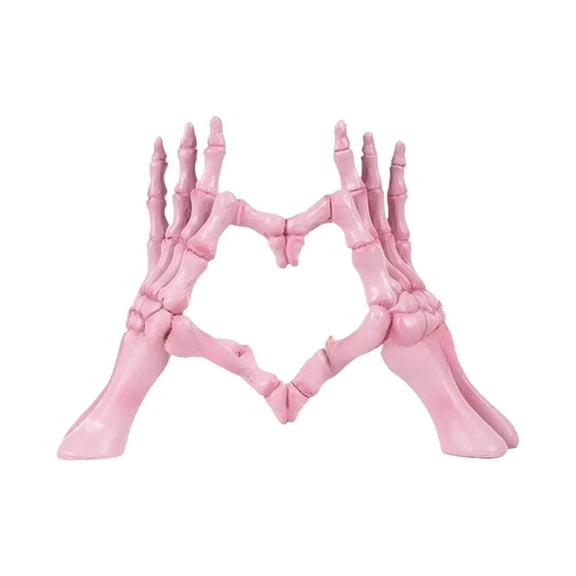 Yttmshdga Gothic Bone Heart Hand Sculpture Dark Aesthetic Resin Decor For Home & Halloween & Year Round Display Desktop dress up