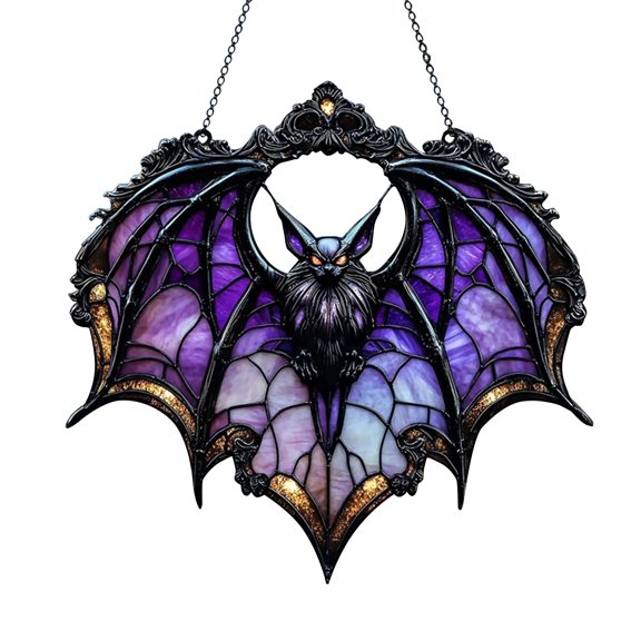 Yttmshdga Halloween Bat Hanging Decorations Stained Glass Style Ornaments For Season