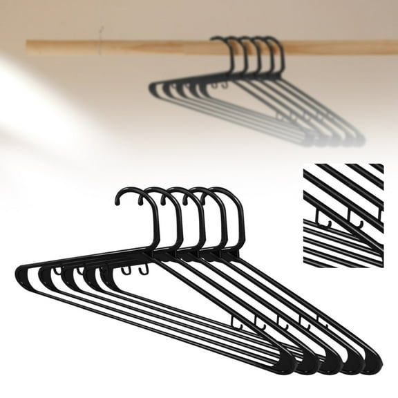 Yttmshdga Home Textile Storage Price Drop Alert! Clothes Hangers 5 Pack Plastic Hangers Space Saving Coat Hanger With Shoulder,Black