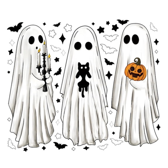 Yttmshdga Large Halloween Window Sticker Sheets Bats And Black Cats Creepy Pumpkin For Halloween Home Store Glass Decoration Home wall stickers