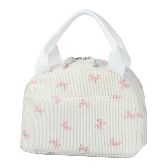 Yttmshdga Lunch Bag Insulated Lunch Box For Women Reusable Large Capacity Cooler Bag For Adult Small Leakproof Cute Corduroy Lunch For Work Travel Picnic Storage Rack