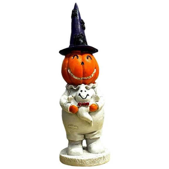 Yttmshdga Resin Halloween Pumpkin Figurine Miniature And Pumpkin Statue Collectible Tabletop Ornaments For Halloween Home Decor
